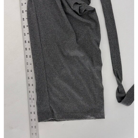 Mama Bella Women’s Maternity Gray Rib Knit Jumpsuit Size 36 Stretch Belted - Picture 9 of 10